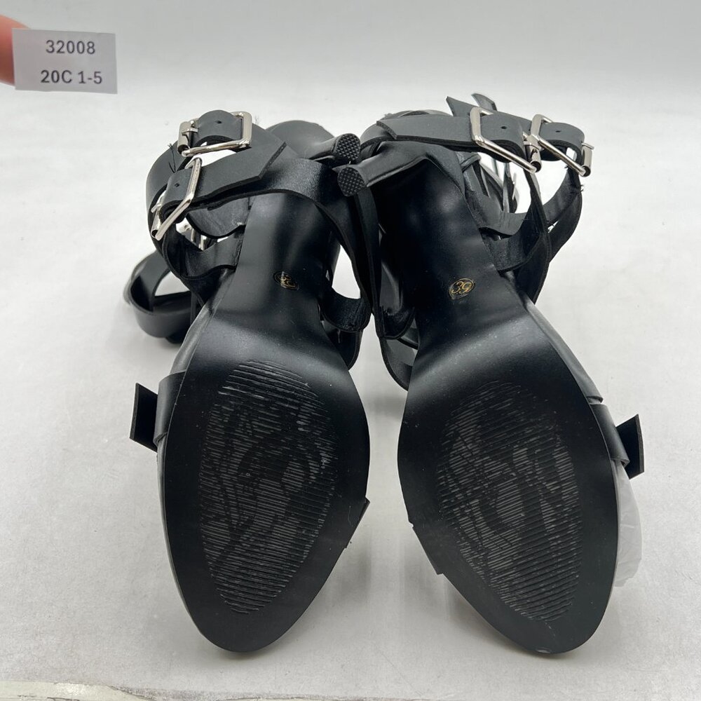 Black Women Sexy Strappy Gladiator Sandals High Heel Shoes for Summer Prom Party - Picture 6 of 7